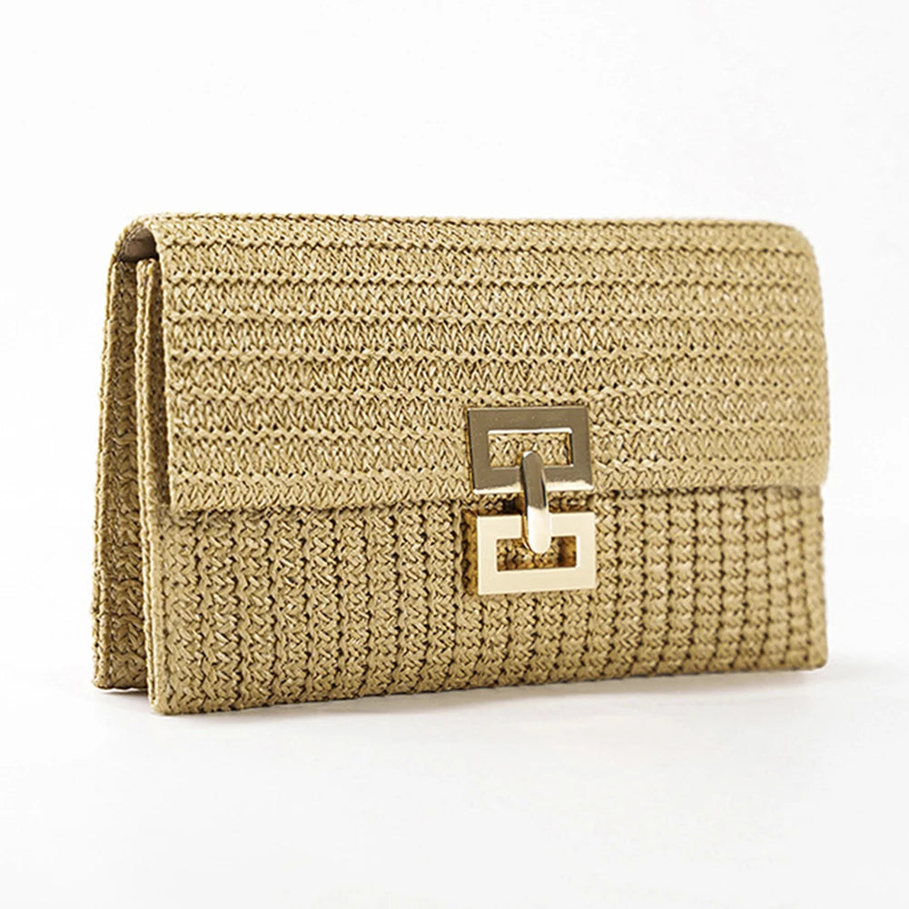 Woven Clutch bag with Buckle