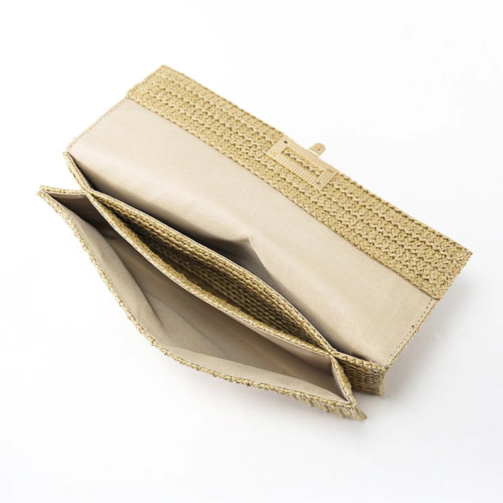 Woven Clutch bag with Buckle