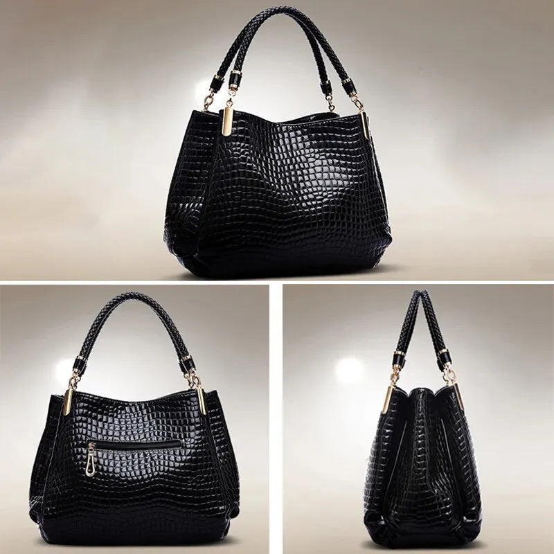 Crocodile Print Shoulder Bag