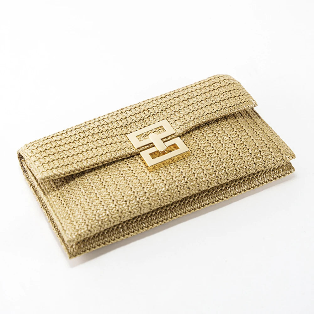 Woven Clutch bag with Buckle