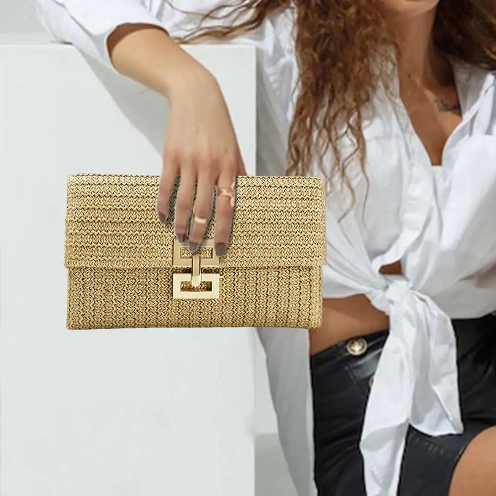 Woven Clutch bag with Buckle